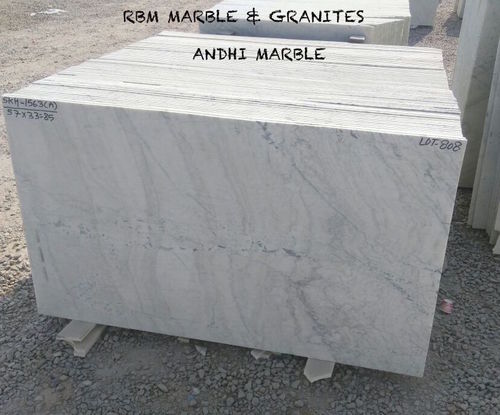 Andhi Marble - Polished Finish | White Bidasar Marble with Intricate Blue and Green Veining Patterns, Very Hard & Long Lasting Quality