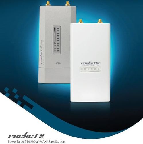Rocket M5 - 150x50x30 mm White, 2x2 MIMO | AirMAX Wireless BaseStation, 5 GHz, Ethernet Interface