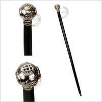 Nautical Chrome Diver's Helmet Walking Stick