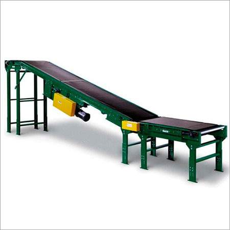 Green And Black Inclined Belt Conveyor