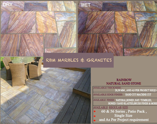 Rainbow Natural Sand Stone Size: As Per Projects Requirements