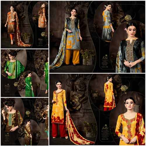 Pashmina Printed Suit With Embroidery