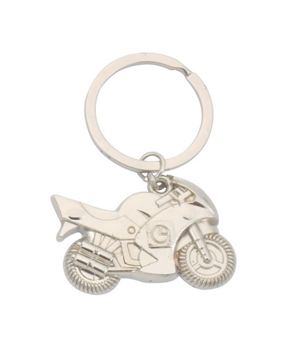 Bike Shape Key Chain - Metal, 2 x 1 Inches, Silver | Handy Design for Key Holding with Customizable Logo Option