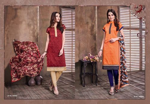 Unstitched Ladies Suits - Modal Butti Top, Indo Cotton Bottom, Maroon, Chiffon Dupatta | Embroidered, Versatile Party and Office Wear