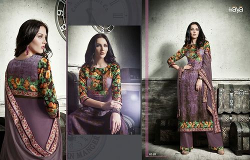 Purple Flower Print Salwar Kameez Online