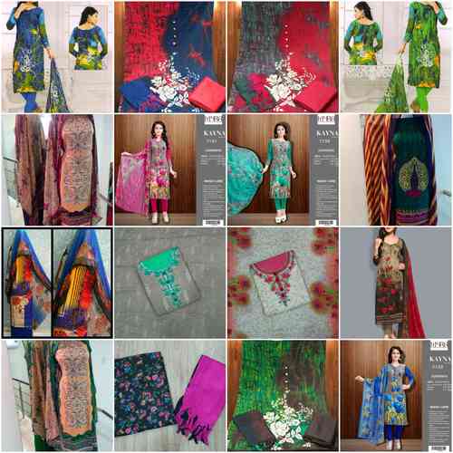 Pashmina Suits On Sale - Pashmina & Chiffon Fabric, Multicolored | Soft Pashmina, Elegant Design, Variety Styles
