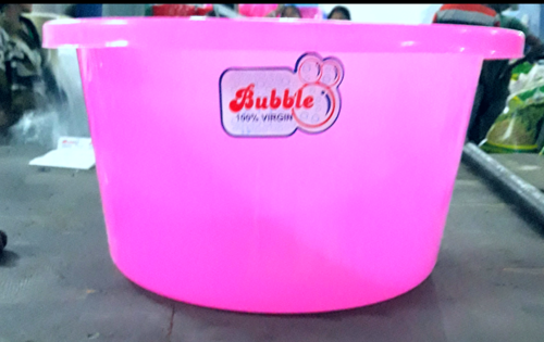 Plastic Tubs - Premium Quality Plastic Customized Sizes of 18 20 35 Liters Soft Metallic Finish in 6 Colors Oval & Square Shape Household Warranty Replacement