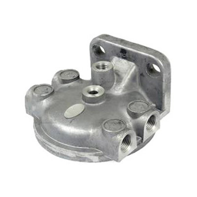Fuel Filter Head - Aluminum, 10x8x5 cm, Anodized Finish | Four Ports, Flange Mounting, 10 Bar Pressure, Durable and Easy Installation