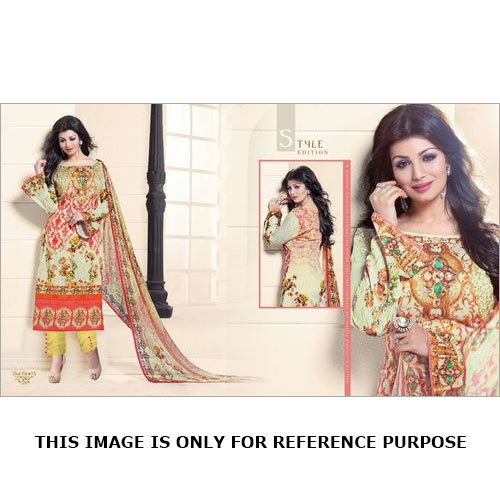 Multicolor Printed Cambric Suit