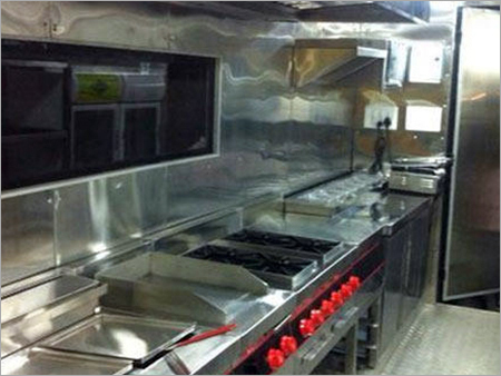 Silver Color Rust-proof Steel Food Van Kitchen
