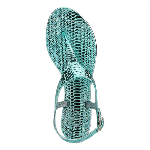 Flat Sandals - Leather and Rubber Soles Multi-Color Sparkling Design with Delicate Knitting Belt for Ultimate Comfort
