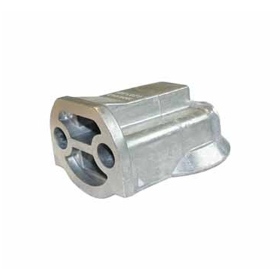 Oil Filter Head - Aluminum 10x5x7 cm, M20x1.5 Thread, O-Ring Seal, Anodized Finish, Durable Design