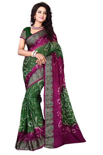 Maroon And Green Jacquard Silk Saree