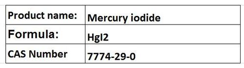 Mercury Iodide - Red-Orange Crystals 99.9% Purity | Nessler's Reagent Preparation Ammonia Detection