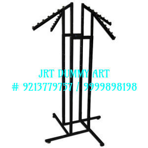 Black 4-Way Slanted Arms Clothing Stand(Black)