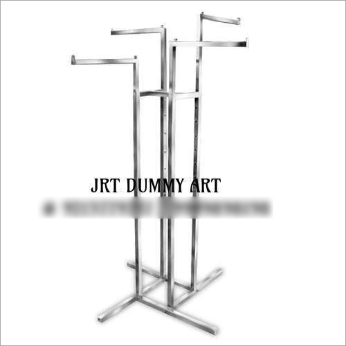 Silver 4-Way Slanted Arms Clothing Stand(Chrome)