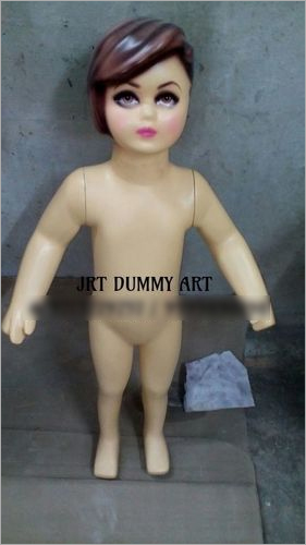 Girl Child Mannequin - Fiberglass Full Body, Small Size, White Color, Standing Posture