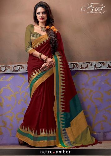 Maroon Handloom Silk Sarees