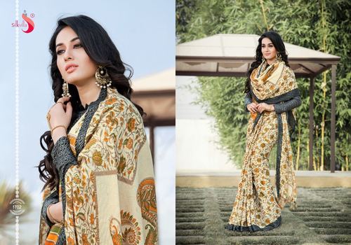Cream Pashmina Saree