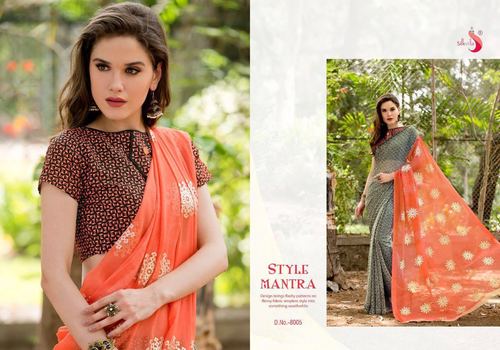 Bollywood Printed Chiffon Sarees