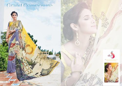Georgette Applique Sarees