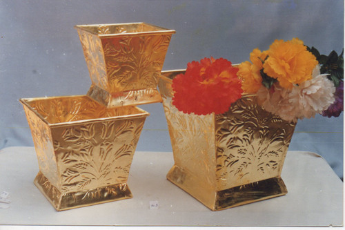 Brass Planters - Polished Metal Finish | Durable Design, High-Grade Material