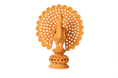 Wood Antique Wooden Dancing Peacock