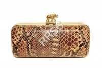 Brown Leather Elephant Minaudiere
