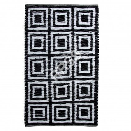 Rugs - Cotton, 2x3 Feet, Black | Handwoven, Soft Texture, Durable, Easy Clean