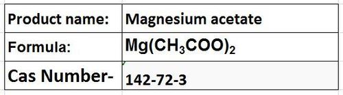 Magnesium Acetate - Hydrated White Powder, Mg(CH3COO)2 | Magnesium Source, Water Soluble, 99% Purity, Biological Applications