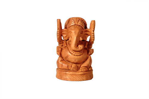 Wood Wooden Ganesh Statue