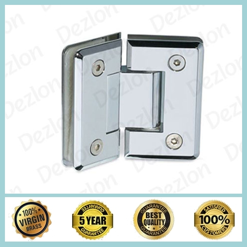 Silver Brass Shower Hinges Glass To Glass135 Degree