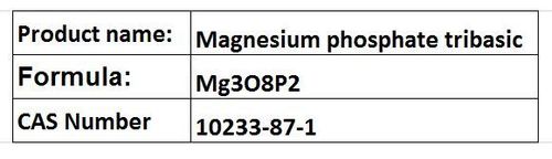 Magnesium Phosphate Tribasic - Mg3O8P2 25kg Bags 10-50Âµm Particle Size >98% Purity High Purity Versatile Use Reacts Easily Wide Applications