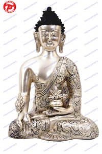 Buddha Dragon Carved in Antique Silver