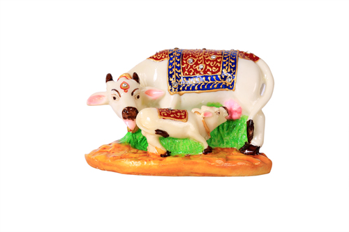 Indian Antique Marble Cow Statue