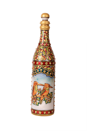 Indian Antique Marble Bottle 10"