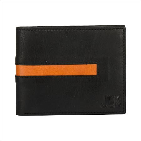 Mens Leather Black Folded Wallet