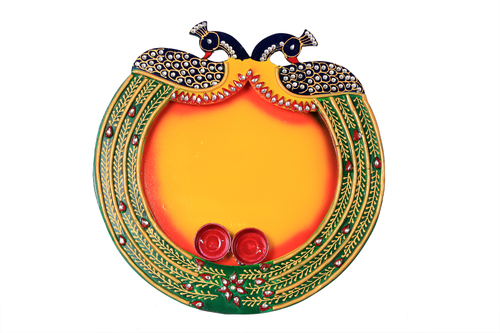 Marvellous Papper Masi Peacock Pooja Thali