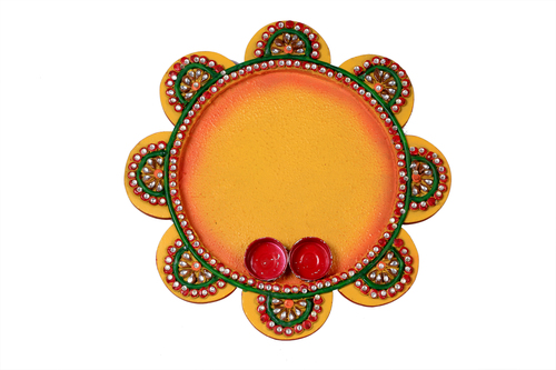 Marvellous Papper Masi Round Pooja Thali
