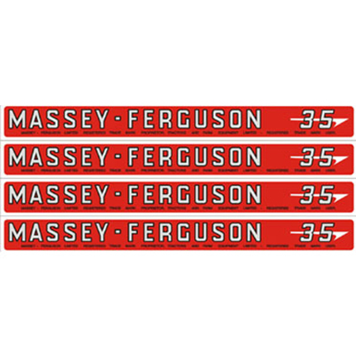 Side Emblem Set - Metal, Red | Durable, OEM Quality, Accurate Fit, Easy Install, Massey Ferguson MF 35