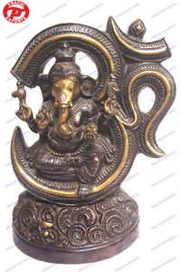 Ganesh Sitting In Om Ring