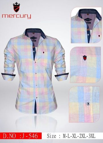 Men's Chex Casual Shirt - Cotton, Sizes L, M, XL, XXL, XXXL | Full Sleeves by Mercury Brand