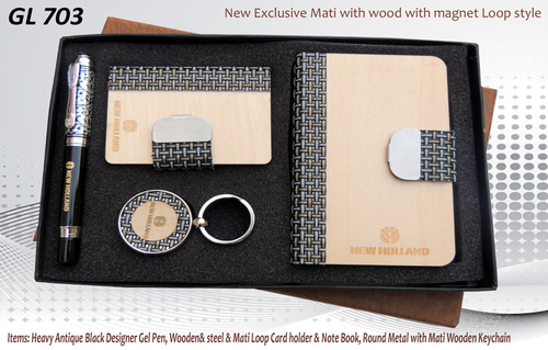 Wooden Color Promotional Executive Gift Set