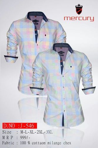 Cotton Men'S Chex Shirt