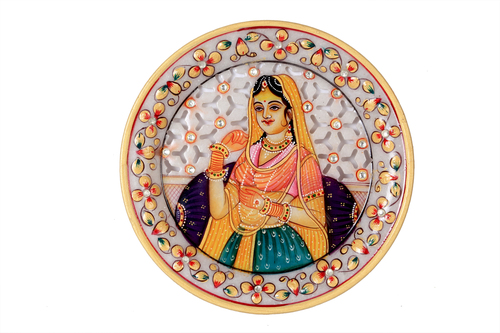Painting Unique Marble Lady Jali Plate