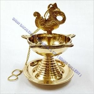 Brass Rudraksh Moor Latkan Diya