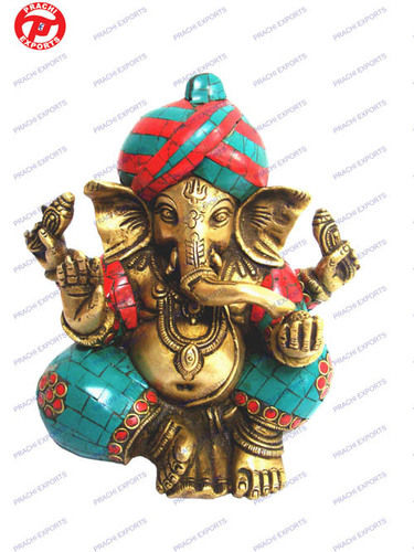 Pagri Ganesh W/Out Base W/ Stones