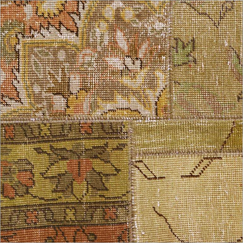Wool Knotted Carpet in Patch Work