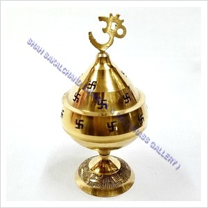Yellow Brass Jali Diya