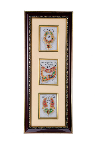 Three Piece Jewellery Marble Photo Frame Use: Home Decoration